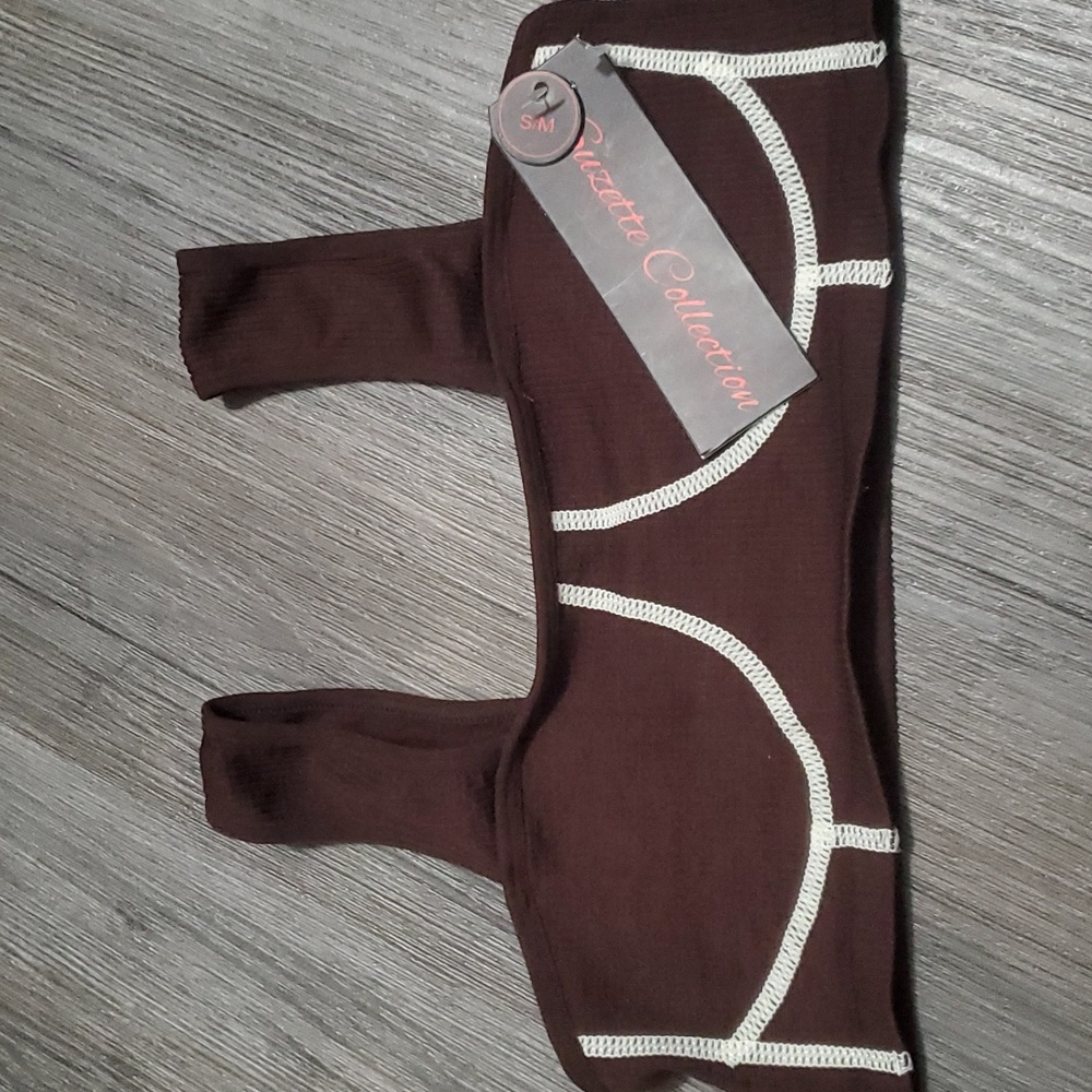 New! Brown Suzette Collection Bralette Top size s/m
